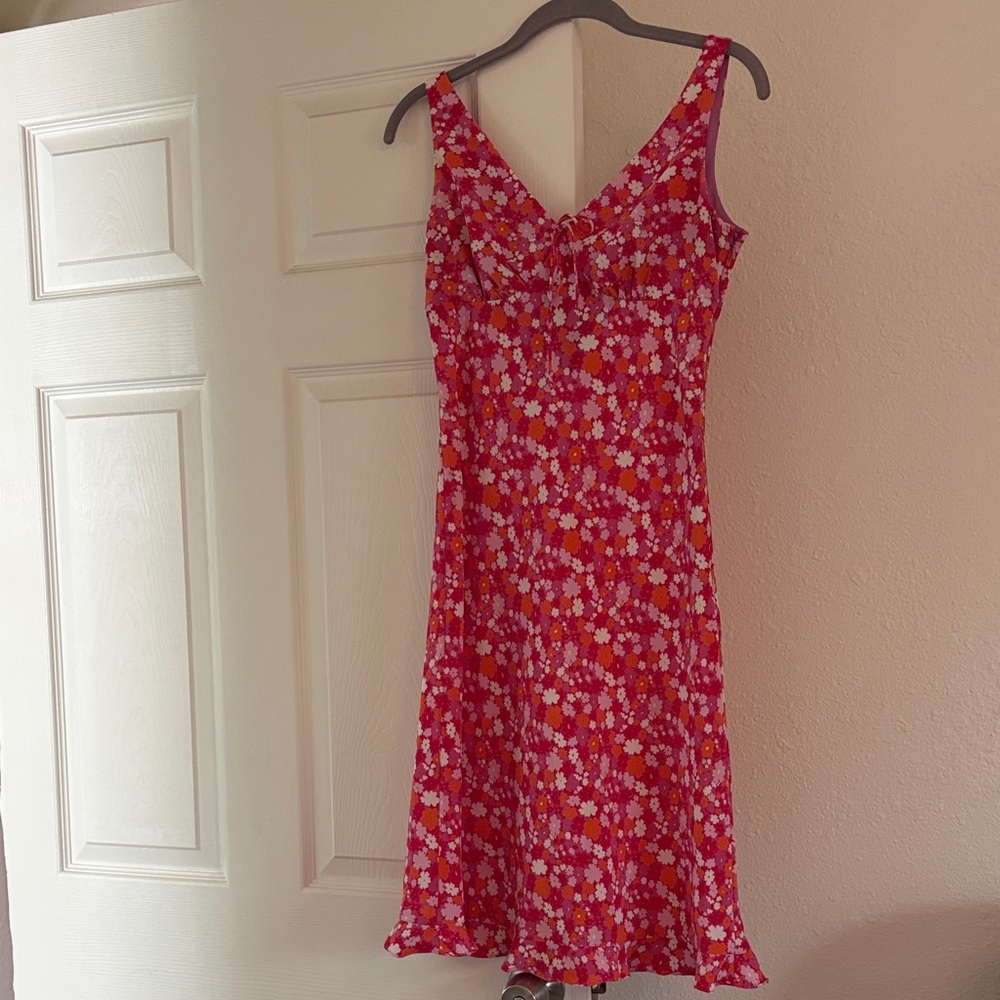 Express Pink and Orange Floral Dress